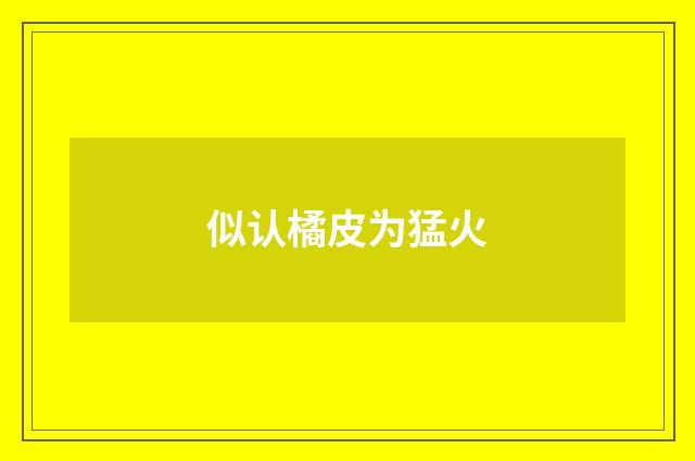 似认橘皮为猛火