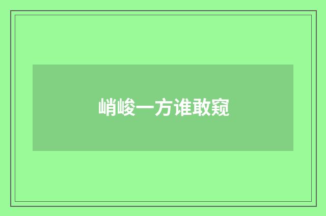 峭峻一方谁敢窥