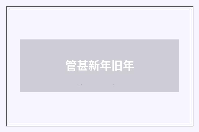 管甚新年旧年