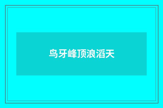鸟牙峰顶浪滔天
