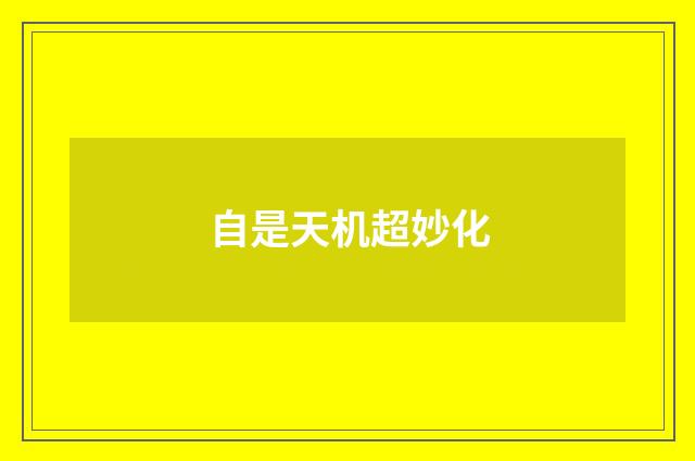 自是天机超妙化