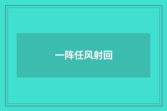 一阵任风射回