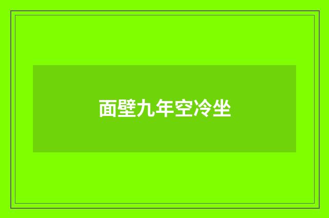面壁九年空冷坐
