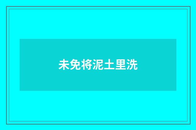 未免将泥土里洗