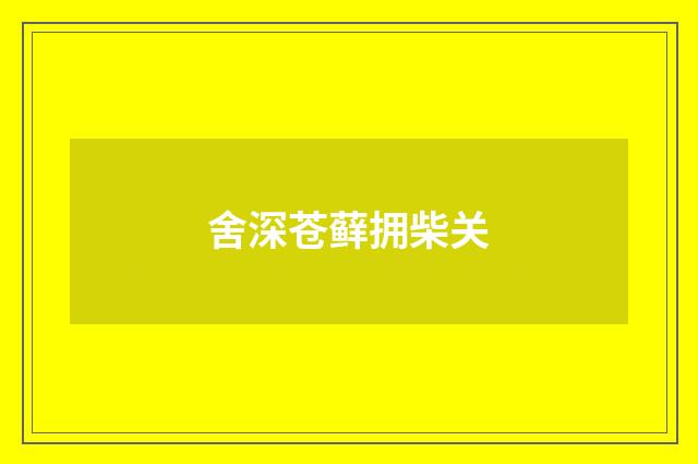 舍深苍藓拥柴关
