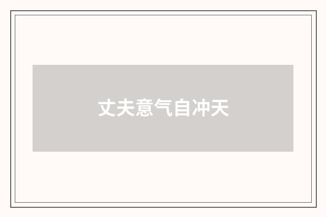 丈夫意气自冲天