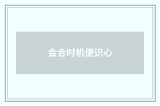 会合时机便识心