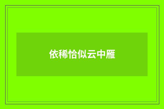 依稀恰似云中雁