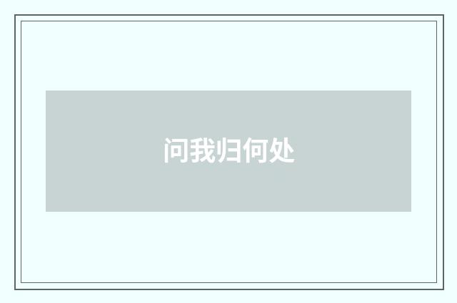 问我归何处