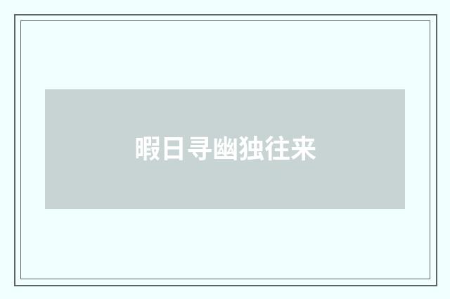暇日寻幽独往来