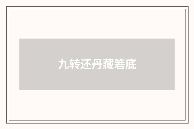 九转还丹藏箬底