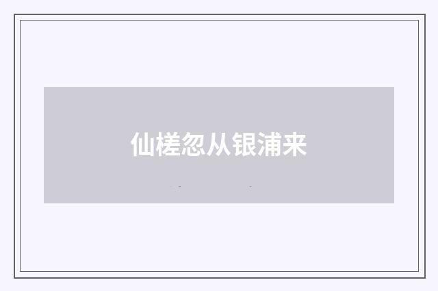 仙槎忽从银浦来