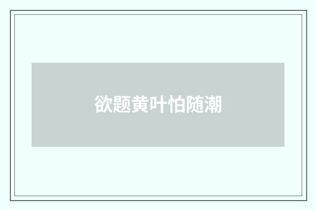 欲题黄叶怕随潮