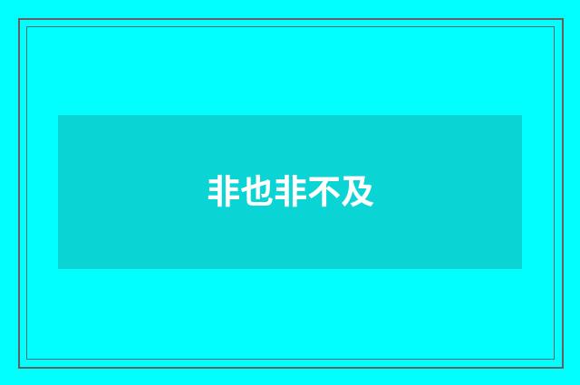 非也非不及
