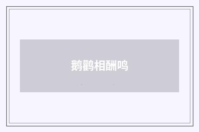 鹅鹳相酬鸣