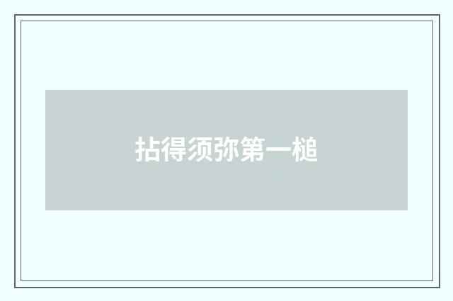 拈得须弥第一槌