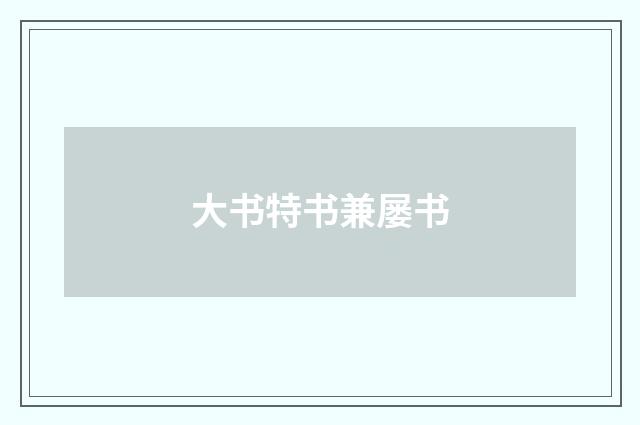 大书特书兼屡书