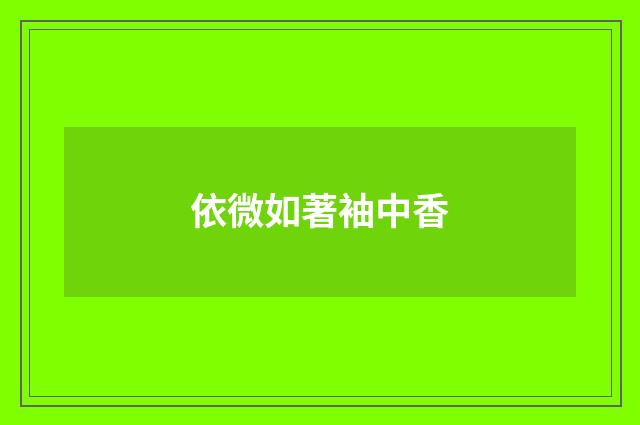 依微如著袖中香