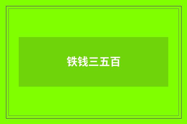 铁钱三五百