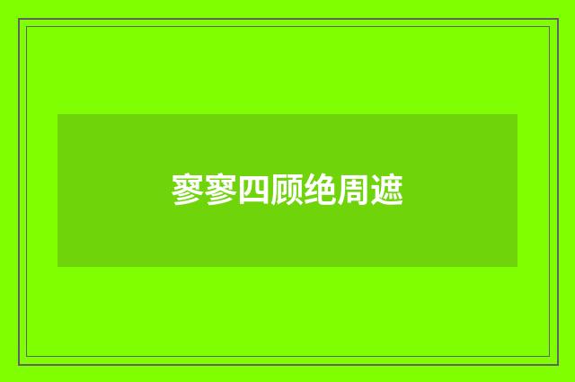 寥寥四顾绝周遮