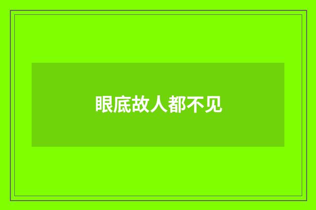 眼底故人都不见