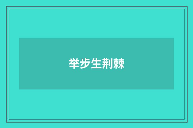 举步生荆棘