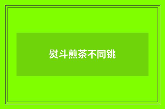 熨斗煎茶不同铫