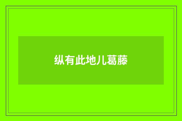 纵有此地儿葛藤