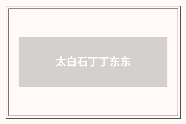 太白石丁丁东东