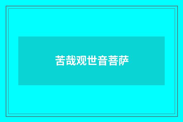 苦哉观世音菩萨