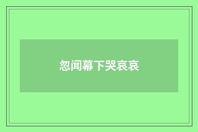 忽闻幕下哭哀哀