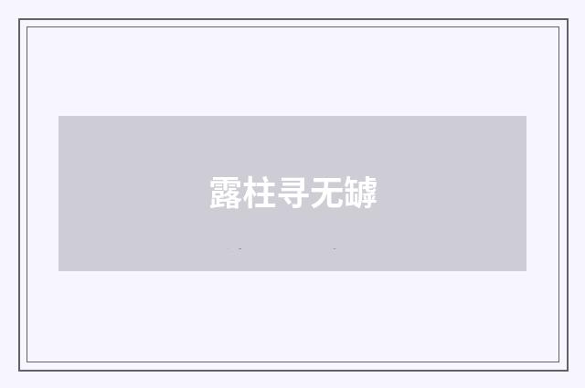 露柱寻无罅