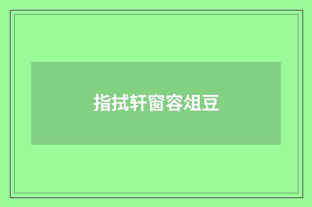 指拭轩窗容俎豆