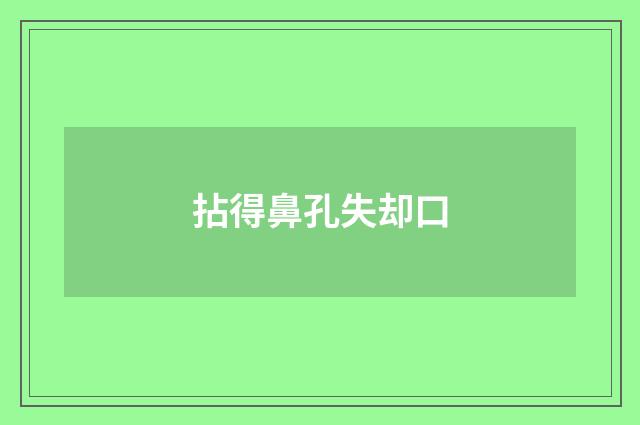 拈得鼻孔失却口