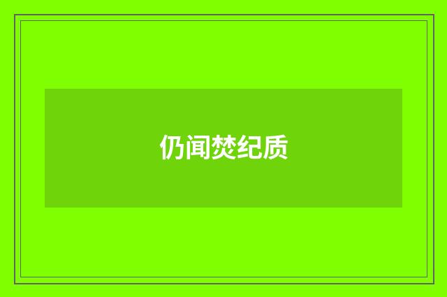仍闻焚纪质