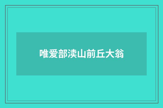 唯爱部渎山前丘大翁