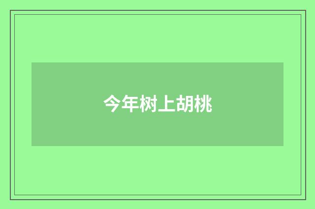今年树上胡桃