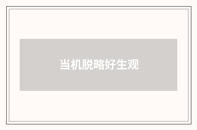 当机脱略好生观