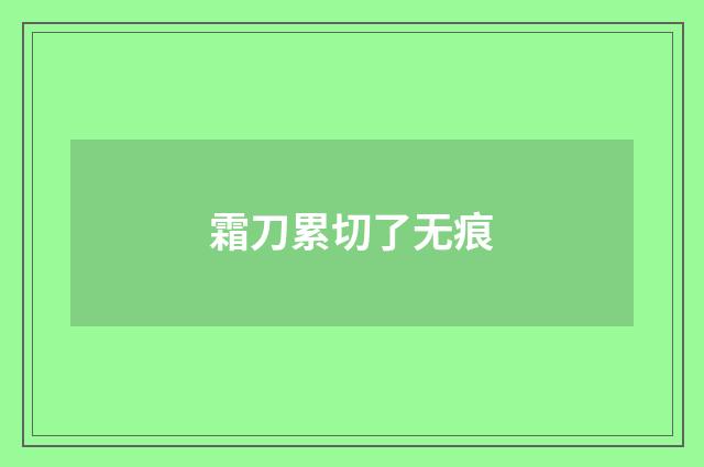 霜刀累切了无痕