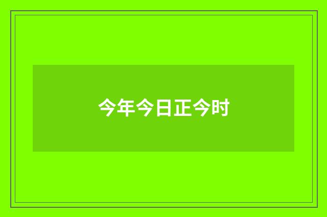 今年今日正今时