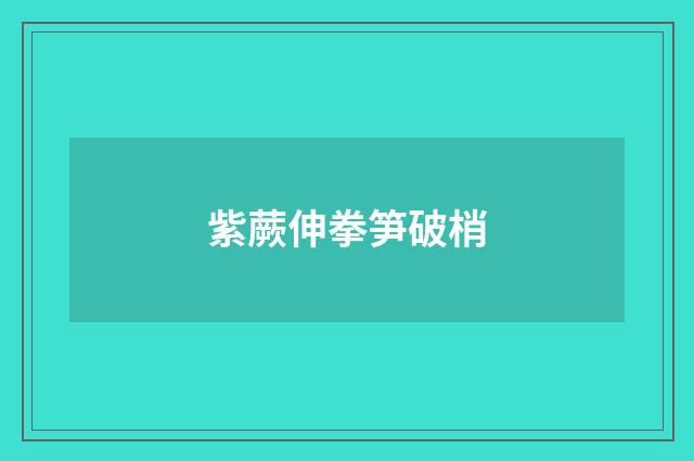 紫蕨伸拳笋破梢