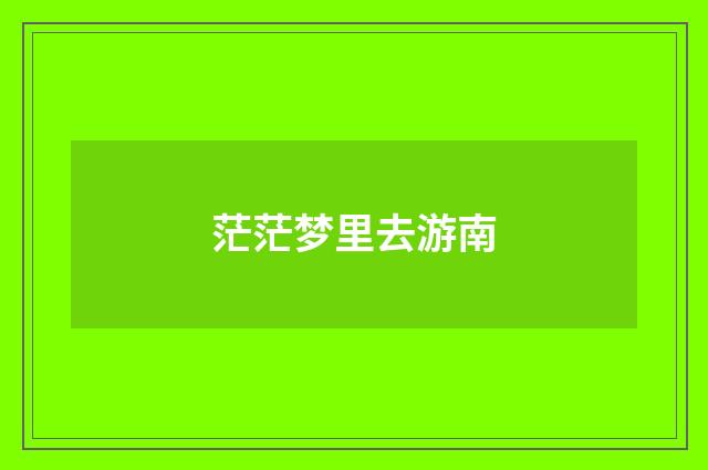 茫茫梦里去游南