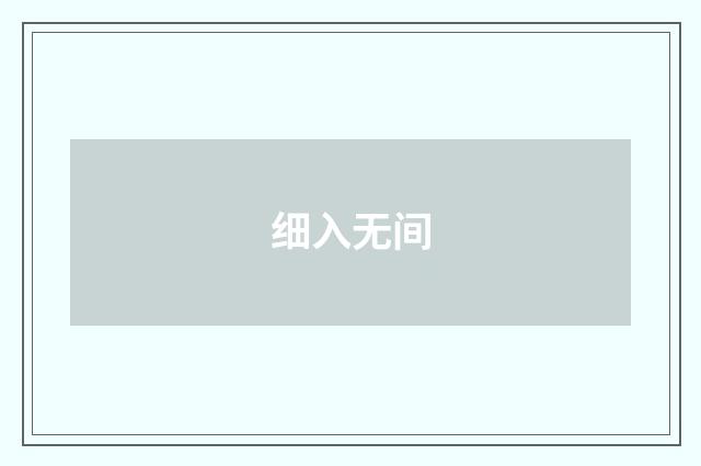 细入无间