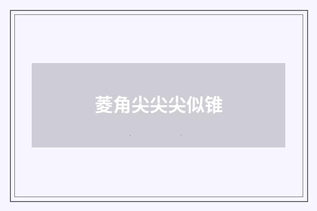 菱角尖尖尖似锥