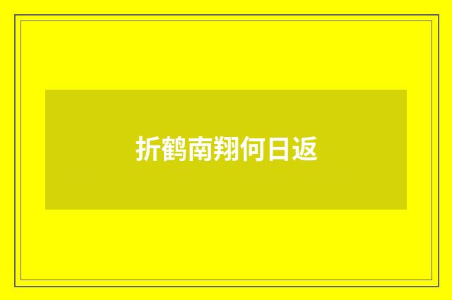 折鹤南翔何日返