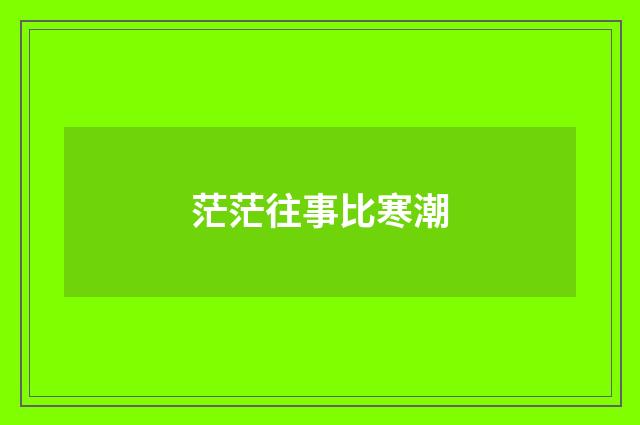 茫茫往事比寒潮