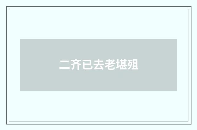 二齐已去老堪殂