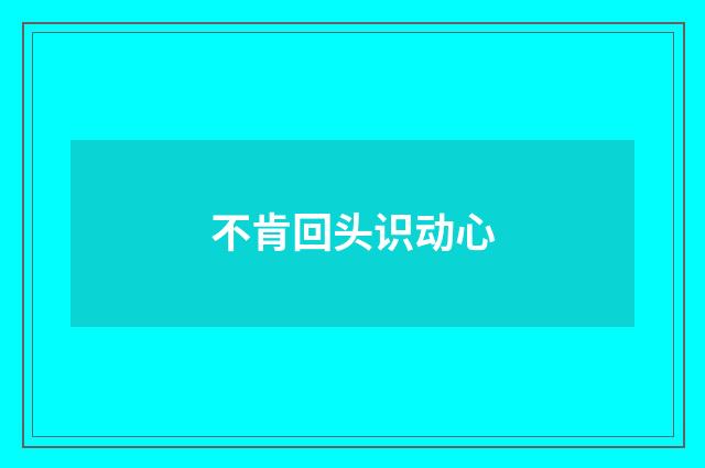 不肯回头识动心