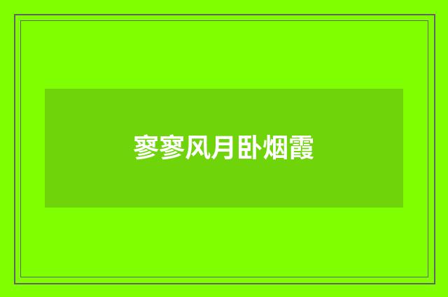 寥寥风月卧烟霞
