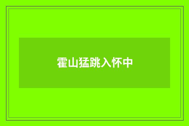 霍山猛跳入怀中